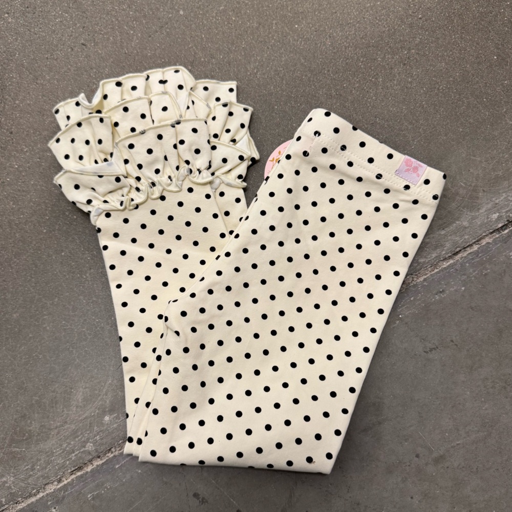 Sweet Honey Polka Dot Ruffle Leggings for Kids, Size 5 Years, New with tags